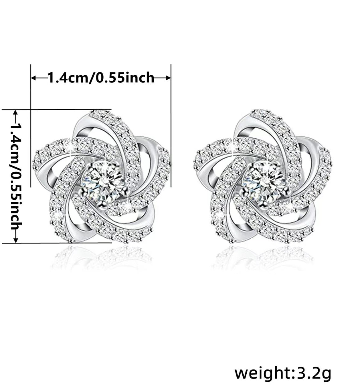 Fashion Criss Cross Design Rhinestone Inlaid Earrings