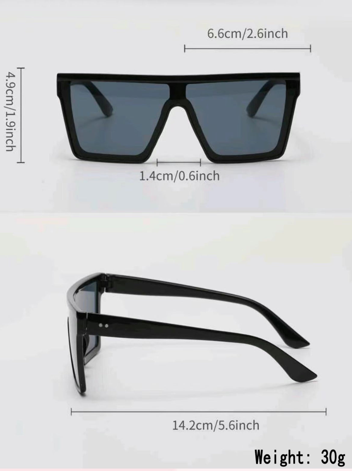 1 Pair Simple Trendy Flat Top Sunglasses