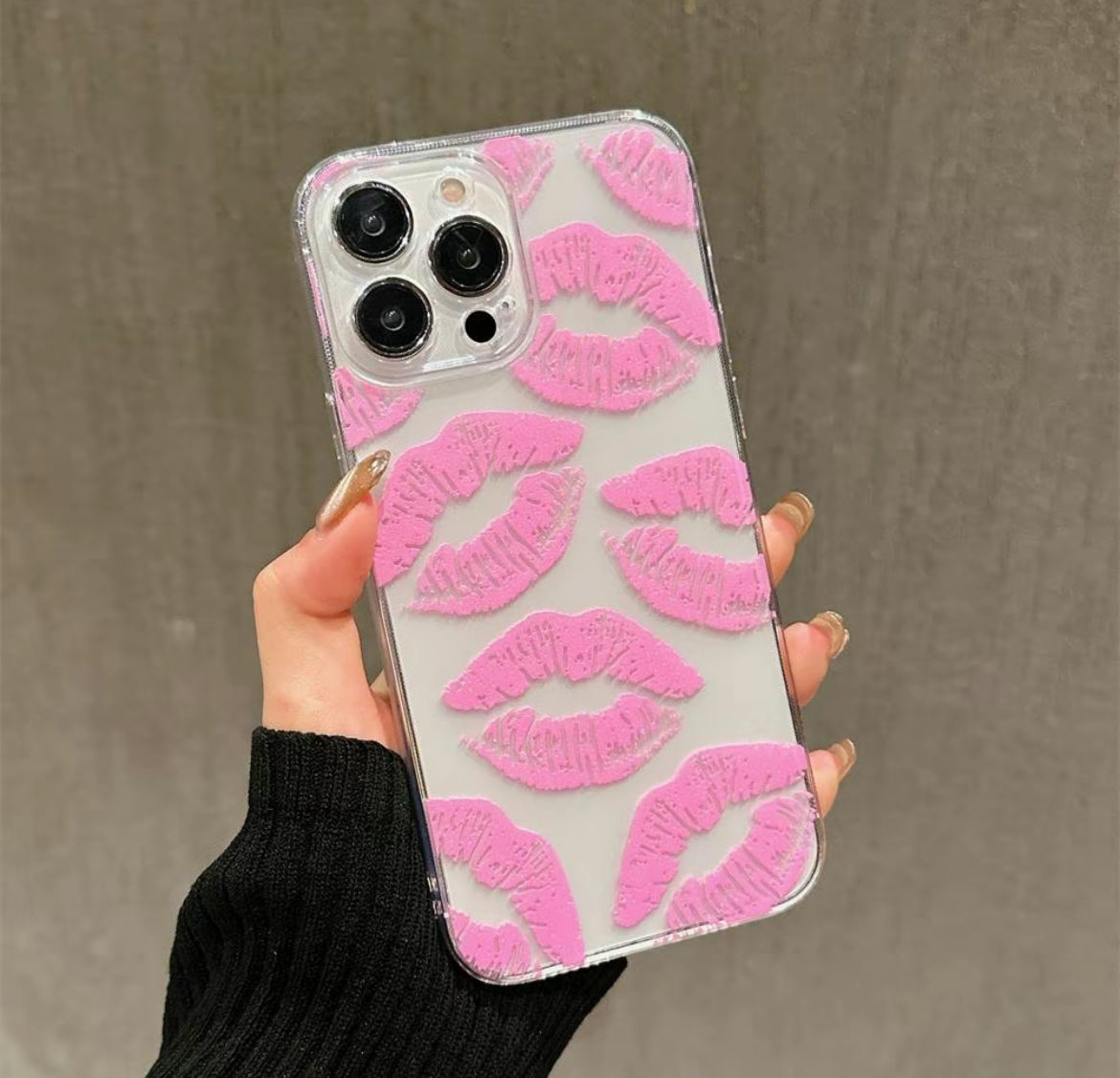 Lipstick Pattern Clear Phone Case Compatible With iPhone 7Plus X XR XS Max 11 12 13 14 15 Pro Max