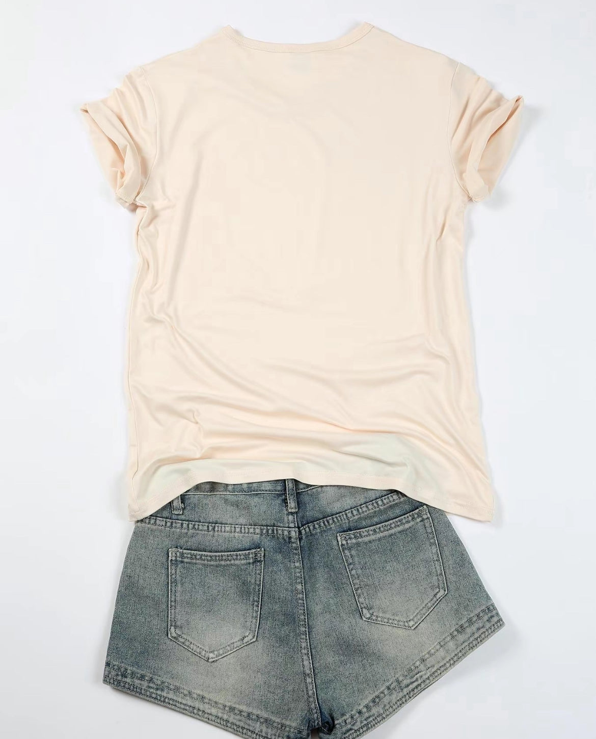 Women's Plain Round Neck Short Sleeve Tee