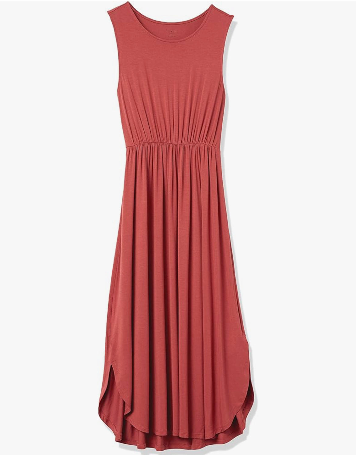 Woman's Jersey Sleeveless Gathered Midi Dress